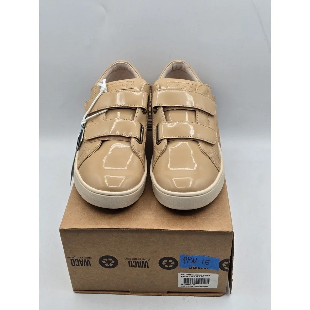 NEW Revitalign Orthotic Tan Solid Sneakers Malibu‎ Bella Patent Sz 8.5 W